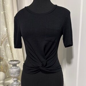 Wilfred Black Fitted Tie Front T-Shirt